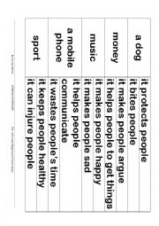 English Worksheet: I Think... Noun and Phrase Matching Activity