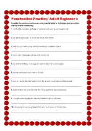 English Worksheet: Punctuation Practice 1 