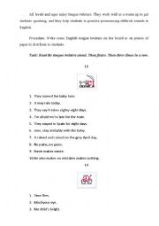 English Worksheet: ENGLISH TONGUE TWISTERS PART 2 DIPHTHONGS