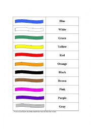 English Worksheet: Colour matching cards