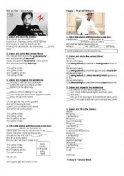 Songs Worksheet