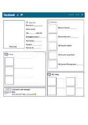 English Worksheet: Facebook Profile for beginners 