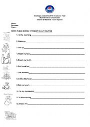 English Worksheet: MY DAILY ROUTINE