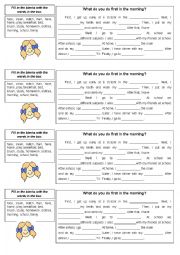 English Worksheet: Daily routine