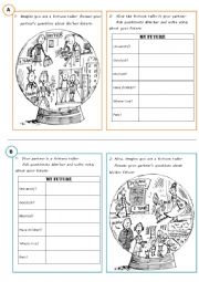 English Worksheet: Jigsaw communication task in pairs future will 