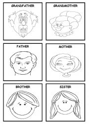 English Worksheet: Family - Flash cards