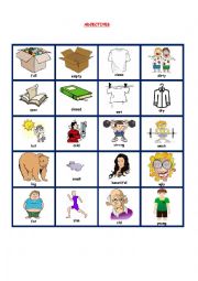 English Worksheet: ADJECTIVES PICTIONARY