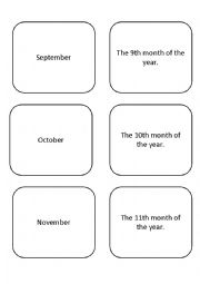 English Worksheet: Months Flashcards