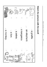 English Worksheet: Match the pictures with words