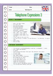 English Worksheet: TELEPHONING 3