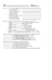 English Worksheet: Possessive  Nouns