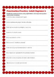 English Worksheet: Punctuation Practice 2