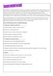 English Worksheet: Reading and vocabulary exercise
