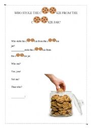 English Worksheet: Who stole the cookie game