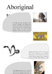 English Worksheet: Aboriginal Tattoos (reading comprehension A2)