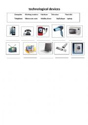 English Worksheet: technological devices