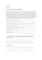 English Worksheet: Big Review: Verb to be, occupations, family member and simple present 