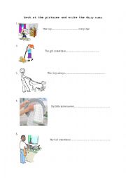 English Worksheet: Daily Tasks