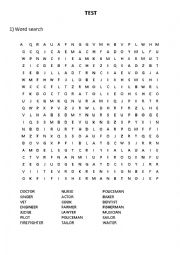 English Worksheet: Word search (Jobs)