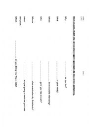 Interrogative Pronouns Worksheet