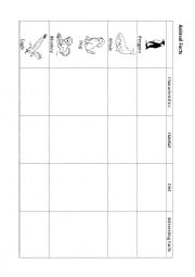 English Worksheet: Animal Facts Sort