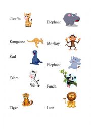 Zoo animals flashcards