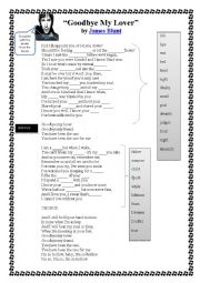 English Worksheet: SONG: GOODBYE MY LOVER (JAMES BLUNT)