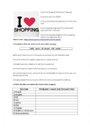 English Worksheet: Do you like Shopping?