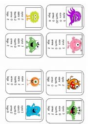 English Worksheet: Simple Monsters Body Parts top trumps how many