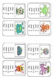 English Worksheet: Monster Body Parts Top Trumps Game Set 2 (8 cards)