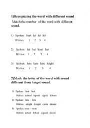 English Worksheet: Testing pronunciation and stress and intonation at ELT
