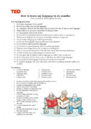 English Worksheet: How to Learn a Language in 6 Months
