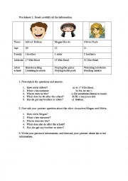 English Worksheet: Personal information