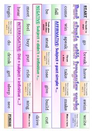 Past simple boardgame with irregular verbs