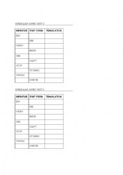 irregular verbs test