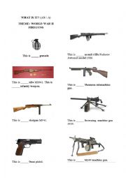 English Worksheet: What is it? World War II Fireguns