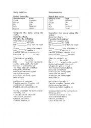 English Worksheet: Paradise song