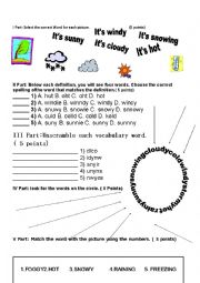 English Worksheet: weather and natural disasters