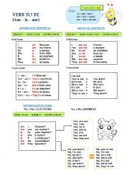 English Worksheet: Present tense VERB TO BE