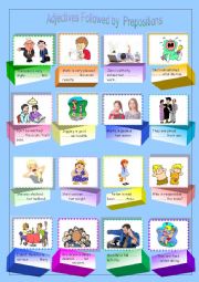 English Worksheet: Adjectives followed by prepositions