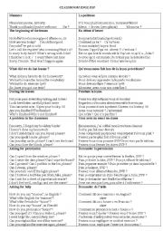 English Worksheet: classroom english