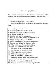 Reported speech practice (questions)