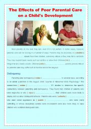 English Worksheet: The Effects of Poor Parental Care on a Childs Development
