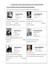 English Worksheet: a webquest : kings and queens of the UK