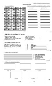 English Worksheet: Countries and nationalities