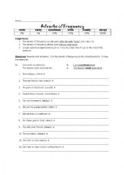 English Worksheet: Adverbs of Frequency - Sentences