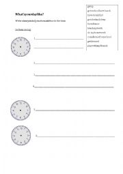 English Worksheet: Whats your day like?