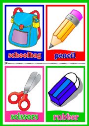English Worksheet: Classroom Objects Flashcards