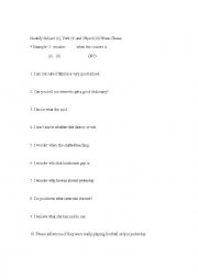English Worksheet: Noun clause - Identify Subject Verb and the noun clause