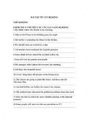 English Worksheet: Passive voice exercise